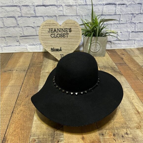 BROOKLYN HAT CO. BLACK WOOL STUDDED FLOPPY HAT main image 9